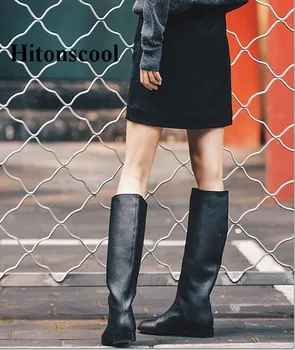 Women Black Knee High Round Toe Boots Ladies Winter Flat Heel Retro Design Vintage Shoes Female Long Boots Street Style
Women Black Knee High Round Toe Boots Ladies Winter Flat Heel Retro Design Vintage Shoes Female Long Boots Street Style