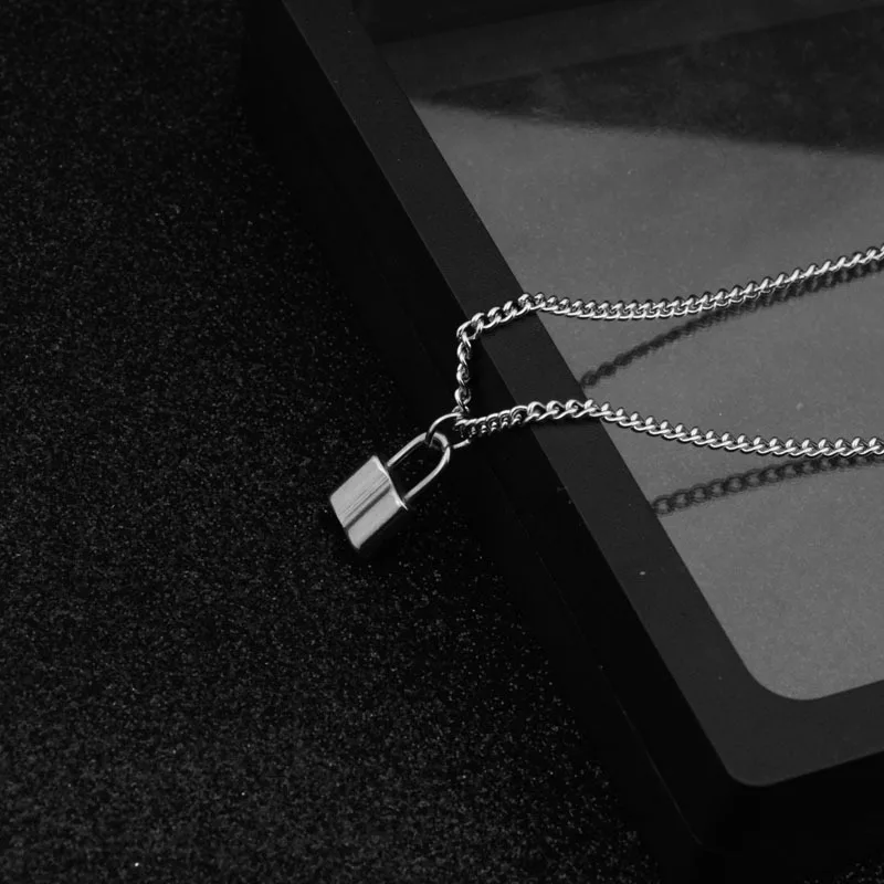 2019 Stainless Steel Silver PadLock Pendant Necklace Brand New Rolo Cable Chain Necklace collar ras du cou collier femme women
2019 Stainless Steel Silver PadLock Pendant Necklace Brand New Rolo Cable Chain Necklace collar ras du cou collier femme women
