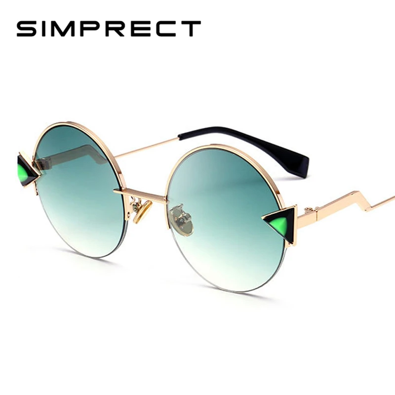 SIMPRECT Round Sunglasses Women Designer Metal Mirror Gradient Fashion Retro Semi Rimless Sun Glasses High Quality Brand Gafas
SIMPRECT Round Sunglasses Women Designer Metal Mirror Gradient Fashion Retro Semi Rimless Sun Glasses High Quality Brand Gafas