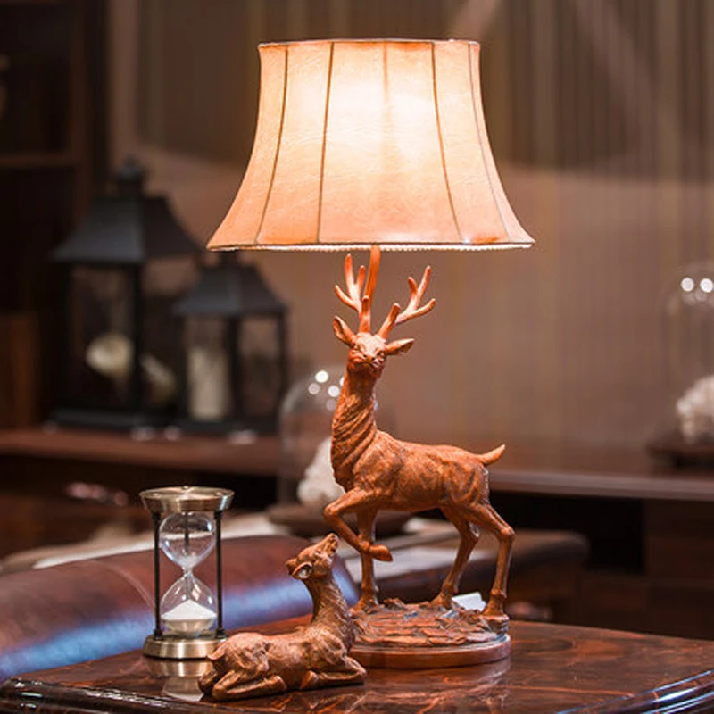 American European country decorative desk deer table light lamp LED foyer drawing living room parlor retro vintage table lamp
American European country decorative desk deer table light lamp LED foyer drawing living room parlor retro vintage table lamp