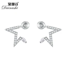 Diamond Earring Mountings And Get Free Shipping On Aliexpress Dainashi 5pcs Lot Fashion Half Pentagram Full Diamond Stud Earrings Mountings Diy Pearl