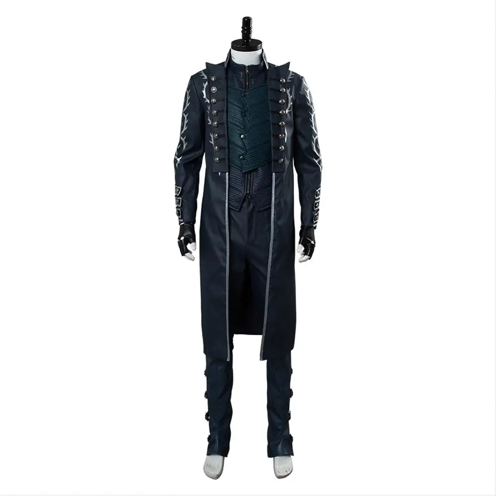 DMC 5 V вергил костюм для косплея Состаренный наряд кожаное пальто полный комплект