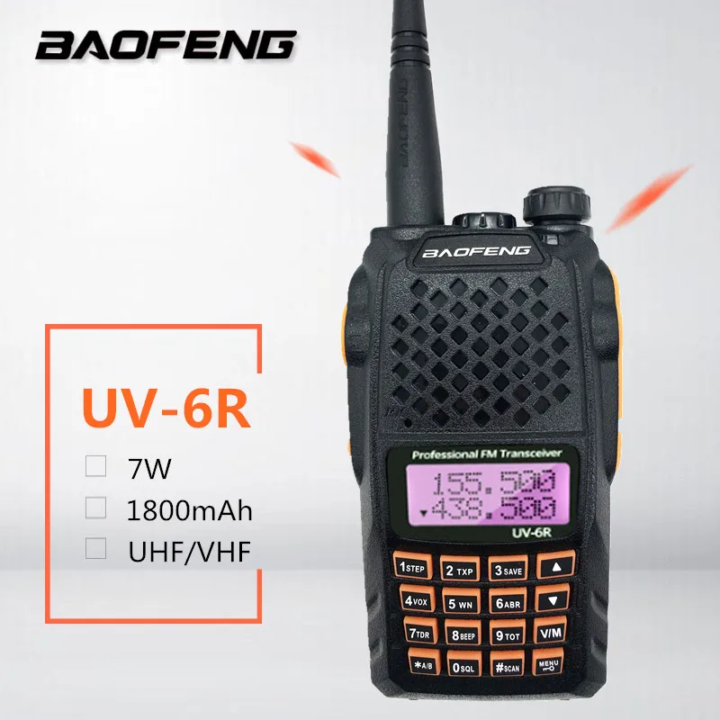 Baofeng UV-6R 7W Walkie Talkie High Power VHF UHF Dual Band Two Way Radio HF Transceiver Wireless UV6R Ham CB Radio Station 8W
Baofeng UV-6R 7W Walkie Talkie High Power VHF UHF Dual Band Two Way Radio HF Transceiver Wireless UV6R Ham CB Radio Station 8W