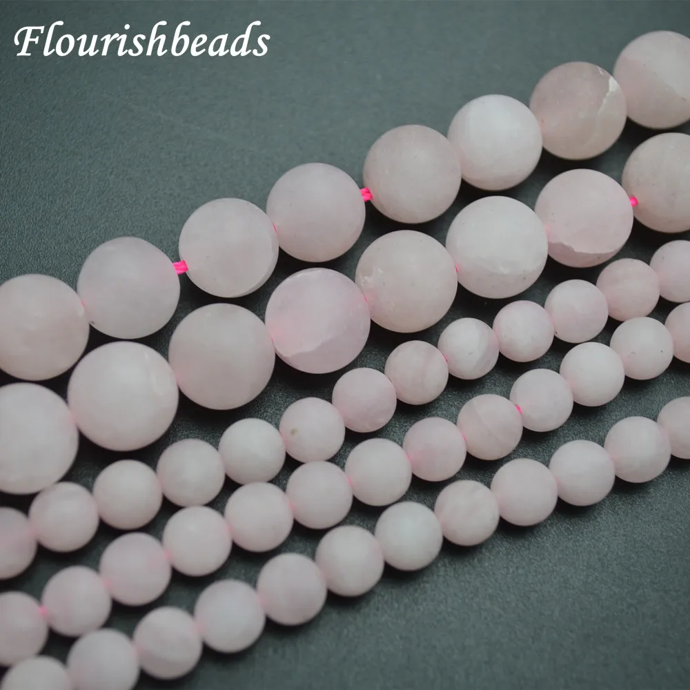4mm~12mm High Quality Matte Natural Rose Quartz Dull Polished Stone Round Loose Beads DIY Jewelry Necklace Making Materials | Украшения и