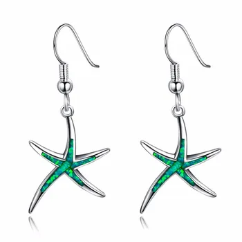 Drop Shipping 925 Sterling Silver Starfish Drop Earrings Green Blue Fire Opal Women Dangle Earrings Pendientes
Drop Shipping 925 Sterling Silver Starfish Drop Earrings Green Blue Fire Opal Women Dangle Earrings Pendientes