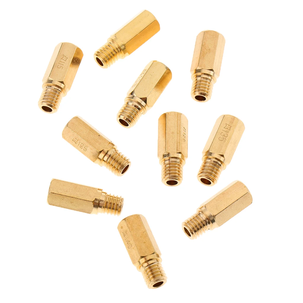 10pcs Copper Carburetor Repair kit Main jets 100 105 108 110 115 120 125 130 135 140 for PWK KOSO KEIHIN OKO Golden