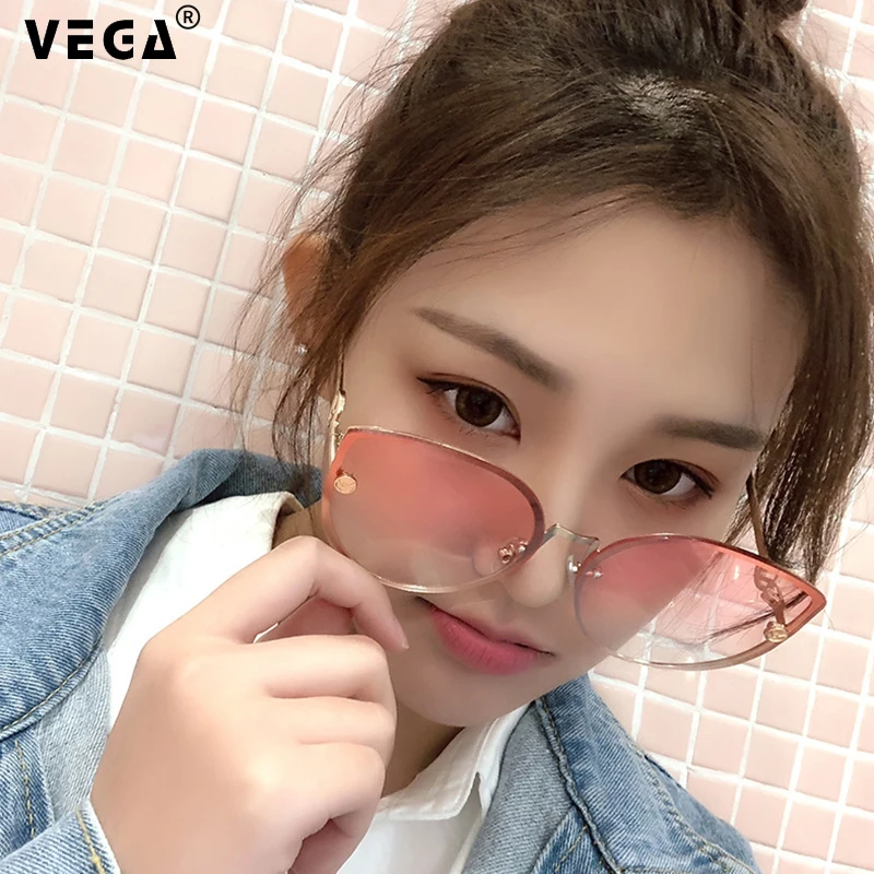 VEGA Eyewear Cat Eye Sunglasses Women Brand Designer 2019 Lady Cat Eye Glasses Gradient Rimless Cateye Sunglasses Metal 433
VEGA Eyewear Cat Eye Sunglasses Women Brand Designer 2019 Lady Cat Eye Glasses Gradient Rimless Cateye Sunglasses Metal 433