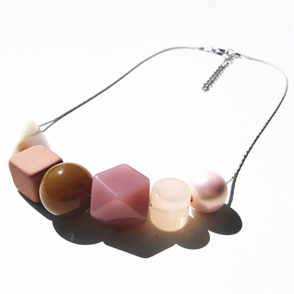 Pink Stone Geometric Crystal Wood Beads Neon Summer Fashion Pendant Choker Statement Women Necklace Sweater Chain Jewelry
Pink Stone Geometric Crystal Wood Beads Neon Summer Fashion Pendant Choker Statement Women Necklace Sweater Chain Jewelry