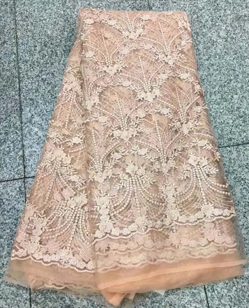 Pale pink french lace fabric with beads mesh tulle high quality nigerian lace fabrics for wedding 2018 5yard
Pale pink french lace fabric with beads mesh tulle high quality nigerian lace fabrics for wedding 2018 5yard