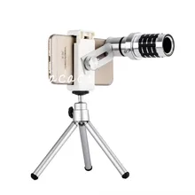 Hot with Tripod Lenses Phone Lens Universal Wide Camera Lens 12X Telephoto Lens ojo de pez For iPhone Lens olho de peixe !)