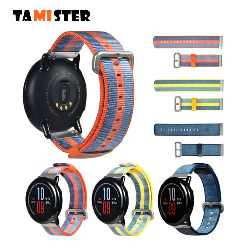

TAMISTER 22mm Sport Canvas Replacement Wristband Bracelet Strap For HUAMI AMAZFIT Smart Watch With Buckle Connector