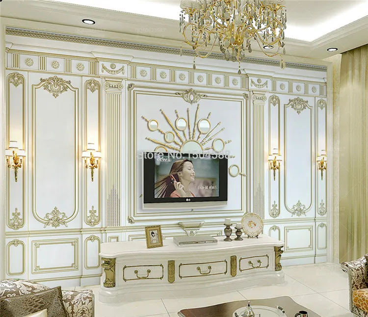Description Picture 3 of itemCustom Any Size 3D Mural Wallpaper European Style 3D Stereo Square Frame Photo Wall Painting Living Room Hotel Wall Paper
