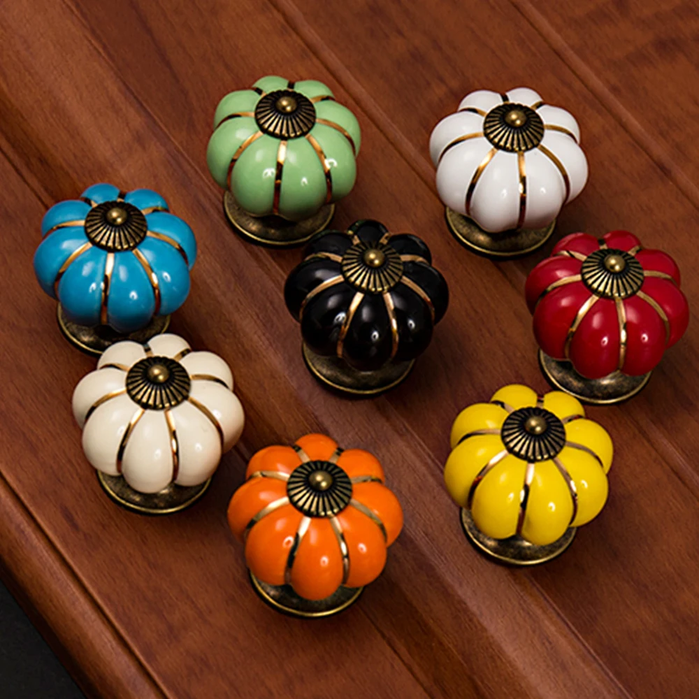 Children's handles cute European pastoral drawer cupboard door color pumpkin single hole mini Door handle decoration
Children's handles cute European pastoral drawer cupboard door color pumpkin single hole mini Door handle decoration