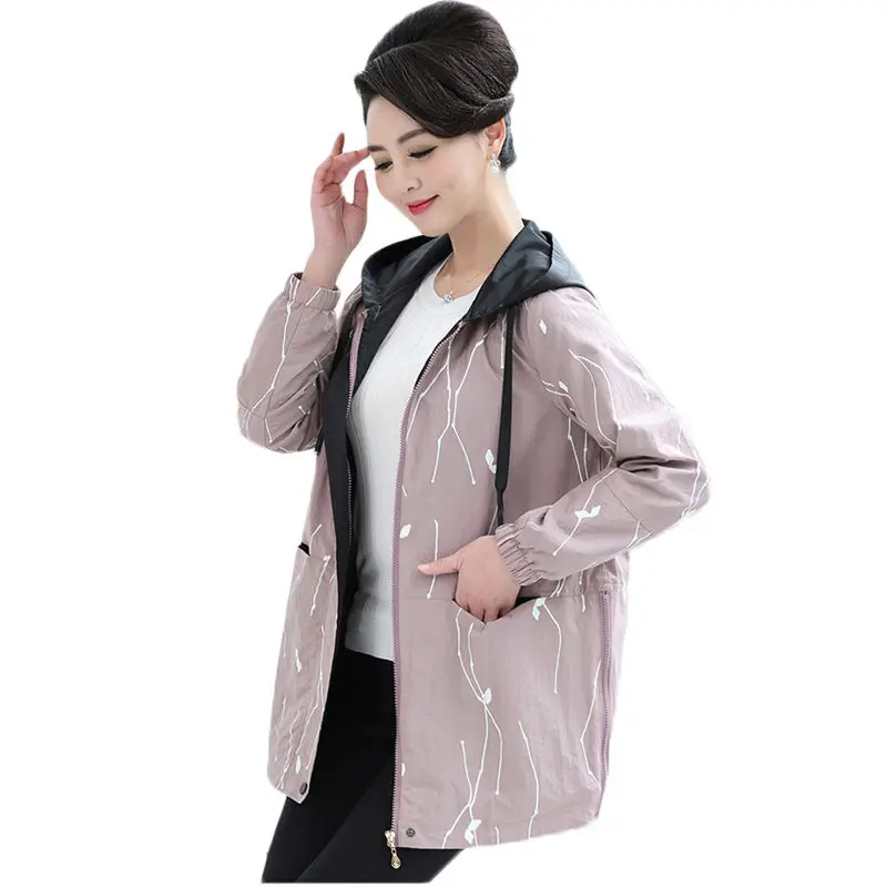 Plus Size 4XL Spring Coat 2019 New Middle-aged Women's Fall Hooded Windbreaker Ladies Fashion Loose Pathwork Casual Jacket f1030
Plus Size 4XL Spring Coat 2019 New Middle-aged Women's Fall Hooded Windbreaker Ladies Fashion Loose Pathwork Casual Jacket f1030
