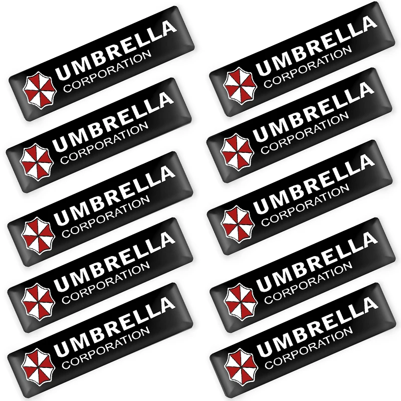 10pcs 3D Epoxy UMBRELLA CORPORATION Resident Evil Sticker Side Emblem Badge Auto Rear Trunk Decoration Decal Car Styling
10pcs 3D Epoxy UMBRELLA CORPORATION Resident Evil Sticker Side Emblem Badge Auto Rear Trunk Decoration Decal Car Styling