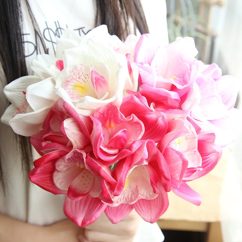 6 Heads Real Touch Artificial Orchids PU Cymbidium Magnolias Bouquet Fake Flowers DIY Wedding Bride Hand Flowers Home Decor
6 Heads Real Touch Artificial Orchids PU Cymbidium Magnolias Bouquet Fake Flowers DIY Wedding Bride Hand Flowers Home Decor
