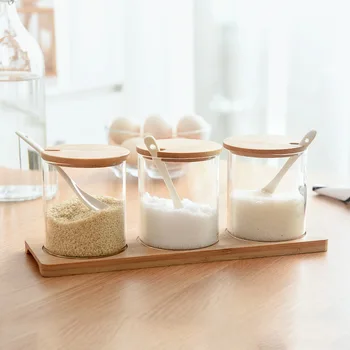 Japanese Ceramic Seasoning Jar Set Seasoning Box Glass Bottle Pepper Salt Sugar Can Container Kitchen Storage Rack with Wood Lid
Japanese Ceramic Seasoning Jar Set Seasoning Box Glass Bottle Pepper Salt Sugar Can Container Kitchen Storage Rack with Wood Lid