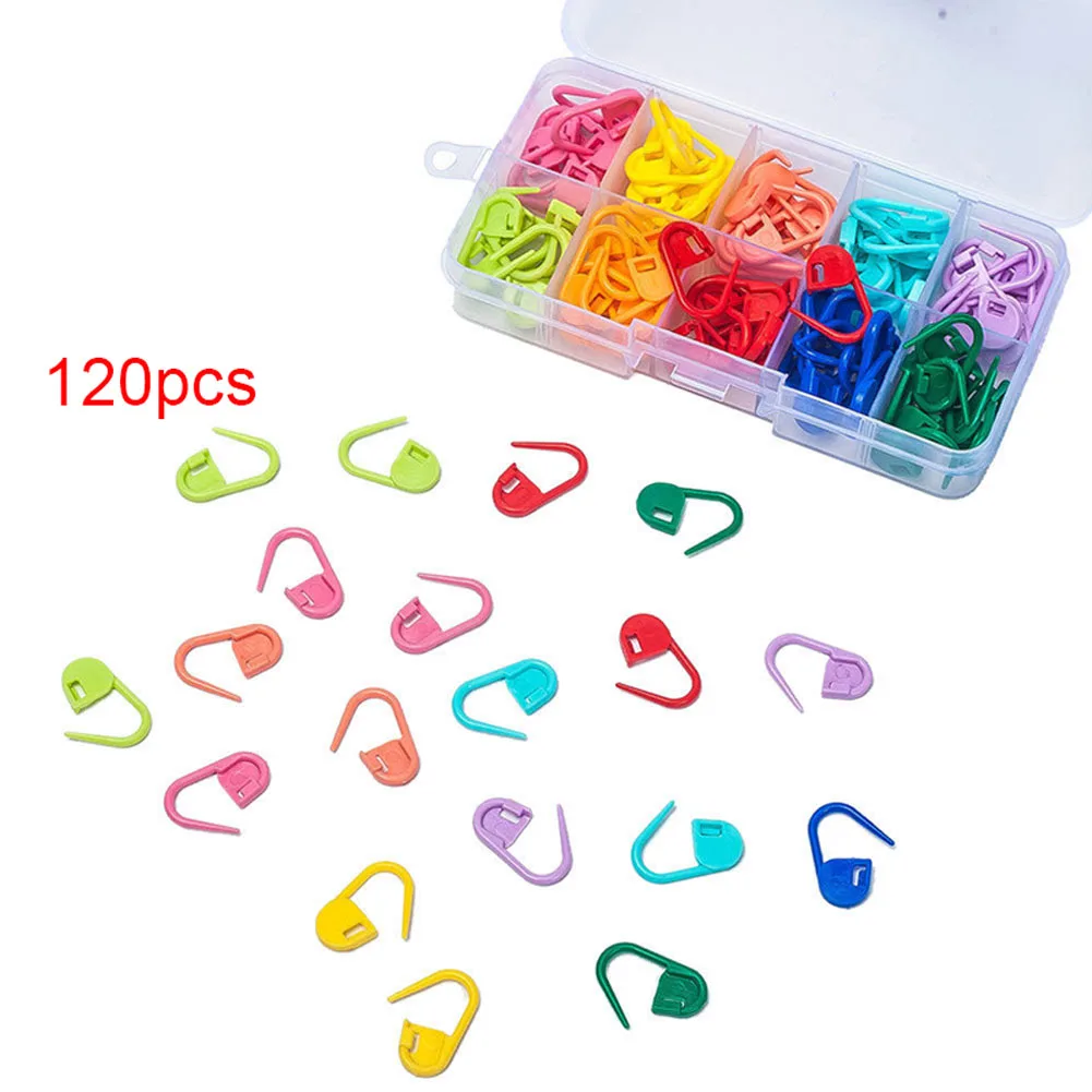 60/120 Pcs/Set Amazing Knitting Crochet Locking Stitch Needle Clip Markers Holder Tool Plastic E2S | Дом и сад