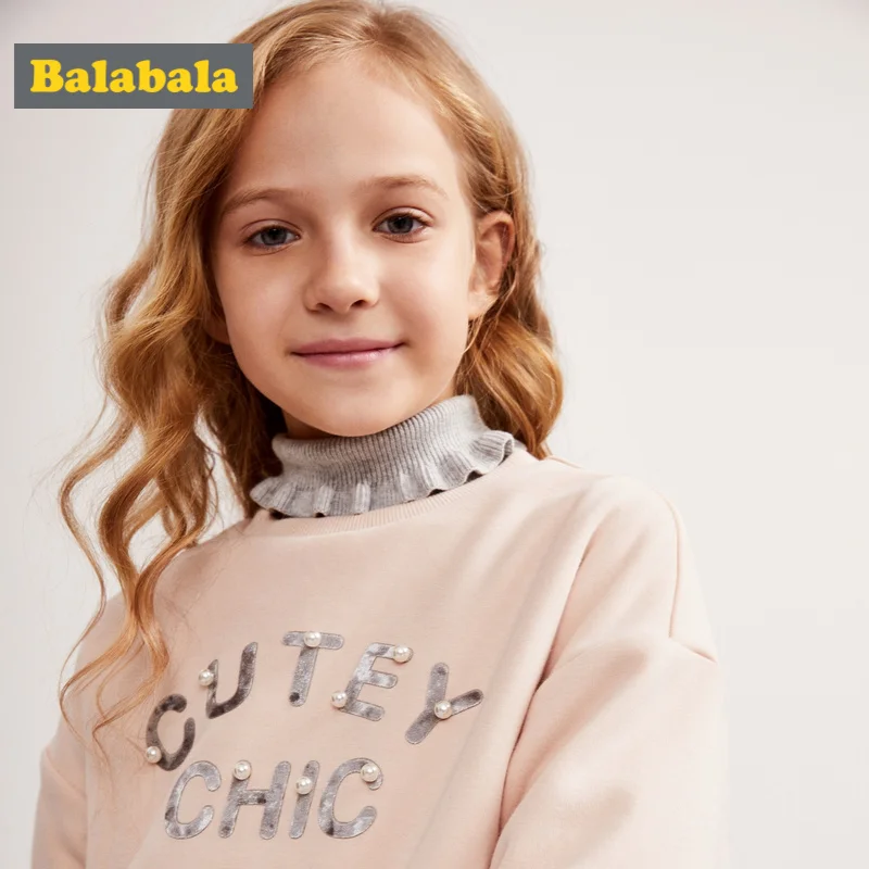 Balabala девочек Max-хлопчатобумажная ткань платья на флисовой подкладке с заниженной