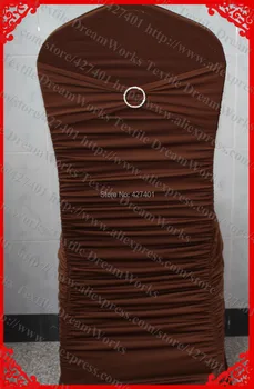 NO.31 Chocolate Brown Ruffled Lycra/Spandex Chair Covers With Band And One Row Diamond Buckle&Pin For Wedding Banquet Decoration
NO.31 Chocolate Brown Ruffled Lycra/Spandex Chair Covers With Band And One Row Diamond Buckle&Pin For Wedding Banquet Decoration