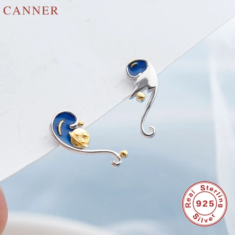 925 Sterling Silver Earrings for Women Van Gogh's Glitter Moon Star Stud Earrings 2019 Bohemian Vintage Enamel Party Jewelry C40
925 Sterling Silver Earrings for Women Van Gogh's Glitter Moon Star Stud Earrings 2019 Bohemian Vintage Enamel Party Jewelry C40