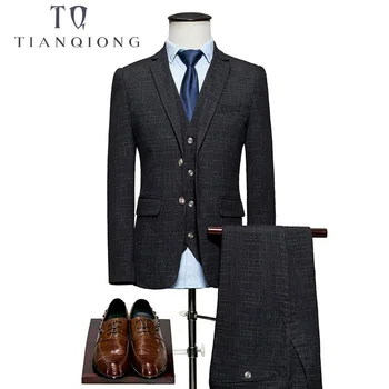 TIAN QIONG Mens Suits 2018 Slim Fit 3 Piece Groom Wedding Suit 5XL 6XL Black Gray Blue Suits for Men Jacket + Pant + Vest+ Tie
TIAN QIONG Mens Suits 2018 Slim Fit 3 Piece Groom Wedding Suit 5XL 6XL Black Gray Blue Suits for Men Jacket + Pant + Vest+ Tie