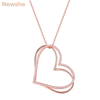 Newshe Rose Gold Color Double Heart Pendant Necklace For Women 925 Sterling Silver Cable Chain AAA CZ Romantic Jewelry Gift
Newshe Rose Gold Color Double Heart Pendant Necklace For Women 925 Sterling Silver Cable Chain AAA CZ Romantic Jewelry Gift