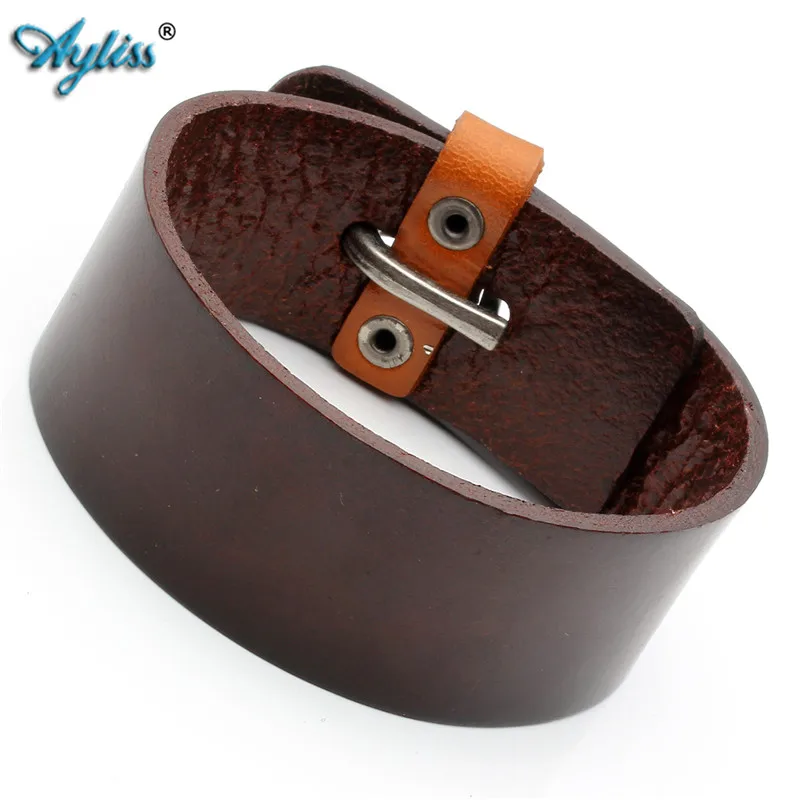 Ayliss Hot Sale Punk Rock Men Women Wide Brown Genuine Leather Bracelet Cuff Bangle Wistband 7.5"-8"inches 1 pc Leather Bracelet
Ayliss Hot Sale Punk Rock Men Women Wide Brown Genuine Leather Bracelet Cuff Bangle Wistband 7.5"-8"inches 1 pc Leather Bracelet