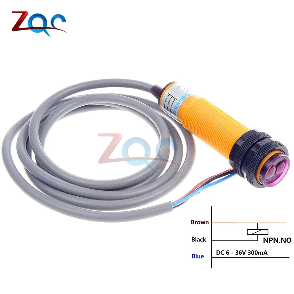 Smart Car Robot E18-D50NK Infrared Obstacle Avoidance Photoelectric Sensor Proximity Switch 3-80cm Detection Range Adjustable
Smart Car Robot E18-D50NK Infrared Obstacle Avoidance Photoelectric Sensor Proximity Switch 3-80cm Detection Range Adjustable
