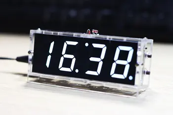 White LED Electronic Clock Microcontroller Digital Clock Time Thermometer DIY Kit With PDF Tutorial
White LED Electronic Clock Microcontroller Digital Clock Time Thermometer DIY Kit With PDF Tutorial