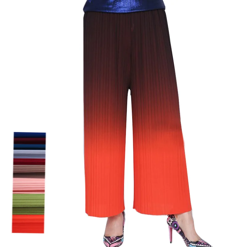 Women Summer Drape Pleated Wide Leg Ankle Trousers Gradient Color Beach Chiffon Loose Casual Pants
Women Summer Drape Pleated Wide Leg Ankle Trousers Gradient Color Beach Chiffon Loose Casual Pants