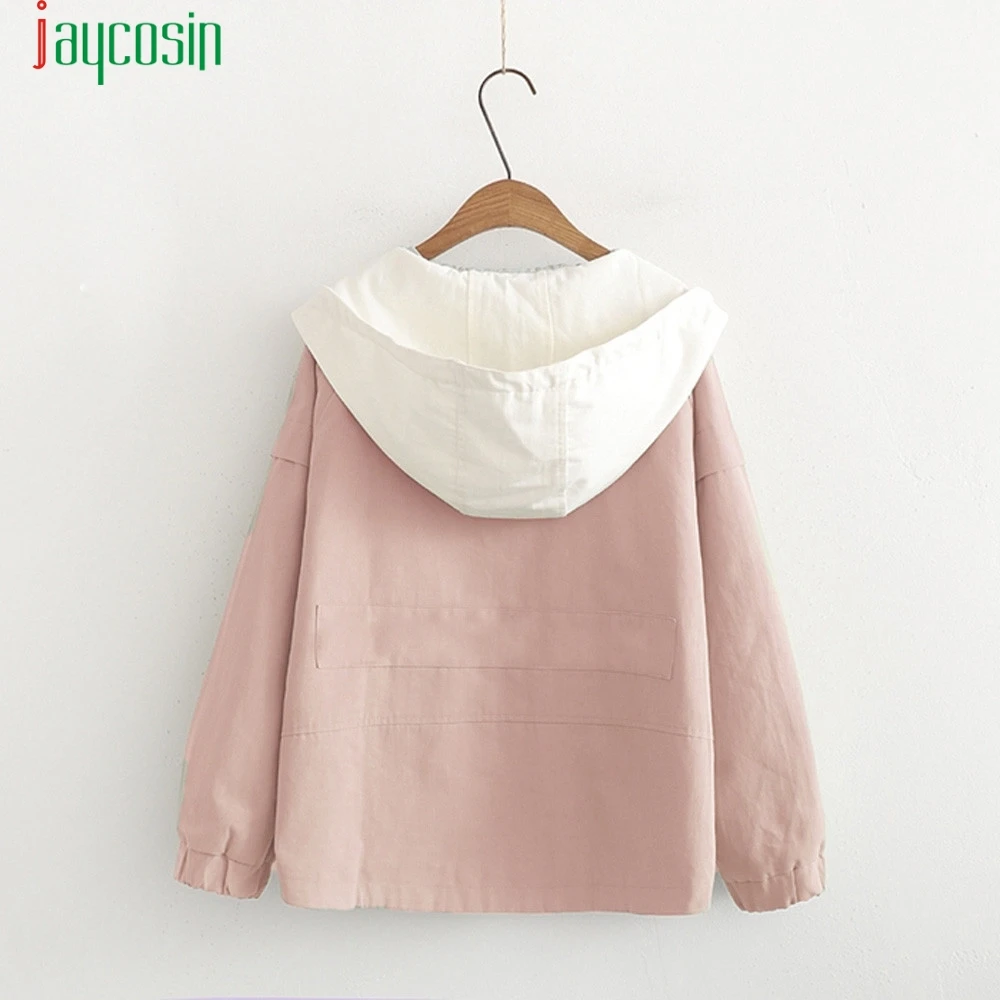 PINK Women simple Zipper Coat Pockets Autumn Casual Sports Costumes Solid color Hooded Coat of Women SE0805
PINK Women simple Zipper Coat Pockets Autumn Casual Sports Costumes Solid color Hooded Coat of Women SE0805