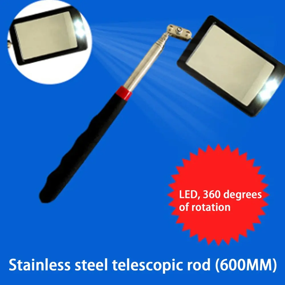 Telescoping Flexible Inspection Mirror with Bright LED Lighting 360 Swivel for Extra Viewing Portable Automotive Tool
Telescoping Flexible Inspection Mirror with Bright LED Lighting 360 Swivel for Extra Viewing Portable Automotive Tool