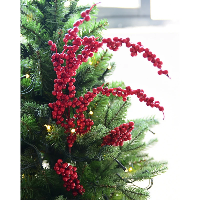 Description Picture 3 of itemRed Berries Berry String Bundle Christmas Decoration Tree Garland Wreath DIY Supplies Artificial Flowers Fruit New Year Wedding