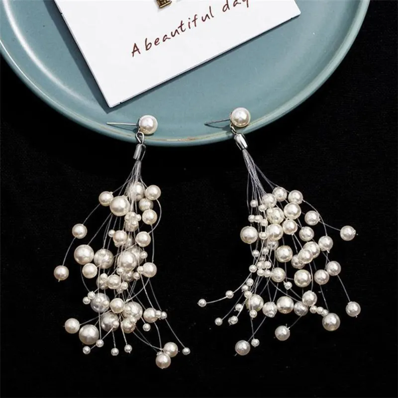 Duohan White Pearl Fashion Women Korean Lovely Earrings Girl Long Tessel Drop Popular Earring distributor for Female Gift
Duohan White Pearl Fashion Women Korean Lovely Earrings Girl Long Tessel Drop Popular Earring distributor for Female Gift