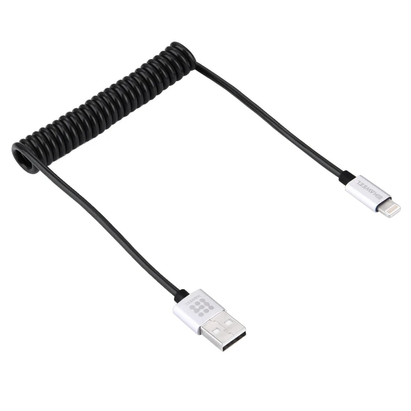 HAWEEL 2A 8 Pin к USB 2 0 выдвижной спиральный кабель синхронизации данных и зарядки для