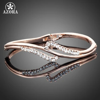 AZORA Rose Gold Color Stellux Austrian Crystal Bangle Bracelet TB0005 
AZORA Rose Gold Color Stellux Austrian Crystal Bangle Bracelet TB0005