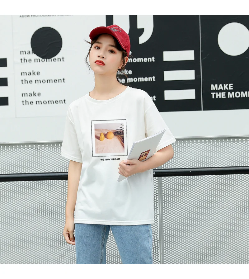 Summer New Harajuku Short Sleeve Funny Printed T Shirt Women O-neck Cotton Tops Tee Shirt Femme Streetwear Casual Korean Clothes (2)