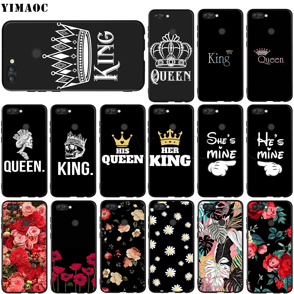 YIMAOC King Queen Couple Lovers Case for Huawei Honor Mate P smart Y7 Y9 8C 30 20 10 8x Nova 3i 3 Lite Pro Prime 2018 2019
YIMAOC King Queen Couple Lovers Case for Huawei Honor Mate P smart Y7 Y9 8C 30 20 10 8x Nova 3i 3 Lite Pro Prime 2018 2019