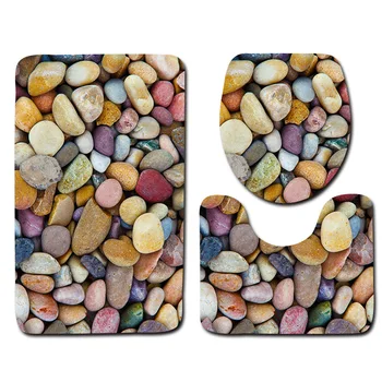Colored Pebble Bathroom Floor Mat Toilet Cover 3Pcs Bath Mat Set Water Absorbent and Antiskid Bath Rug Non-slip Bath Carpet
Colored Pebble Bathroom Floor Mat Toilet Cover 3Pcs Bath Mat Set Water Absorbent and Antiskid Bath Rug Non-slip Bath Carpet