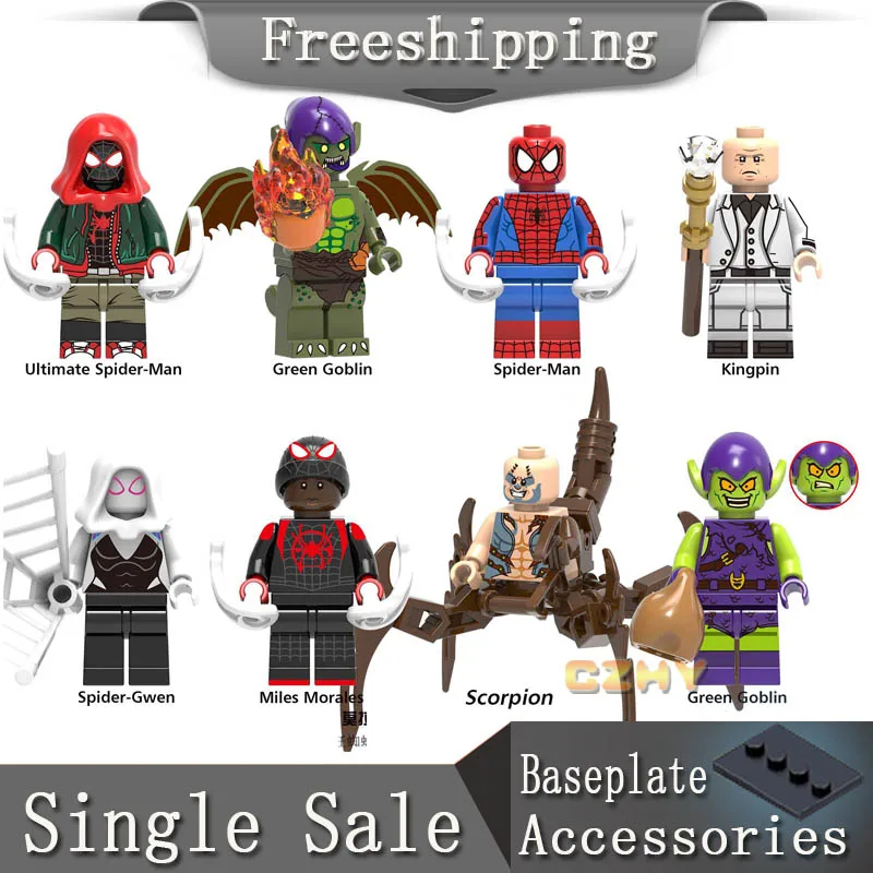 Marvel Spider-Man Into the Verse Kingpin Spider-Gwen Pork Miles Scorpion Building Blocks Legoe Minifigured Web Of Shadows X0241
Marvel Spider-Man Into the Verse Kingpin Spider-Gwen Pork Miles Scorpion Building Blocks Legoe Minifigured Web Of Shadows X0241