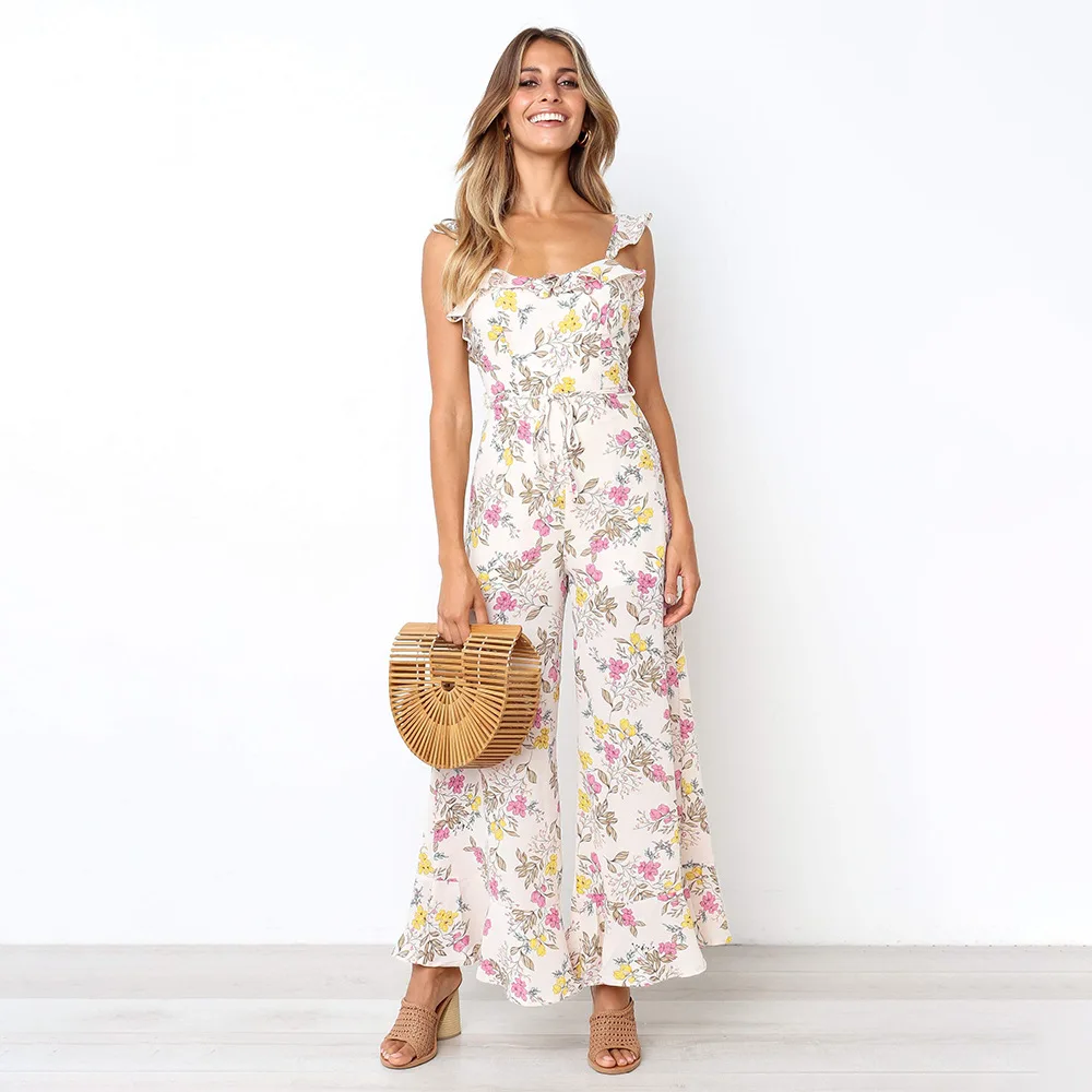 Romper Boho Beachwear Sexy Backless Playsuit Wide Leg Print Ruffle Women Bodysuits Off Shoulder Floral Jumpsuit
Romper Boho Beachwear Sexy Backless Playsuit Wide Leg Print Ruffle Women Bodysuits Off Shoulder Floral Jumpsuit