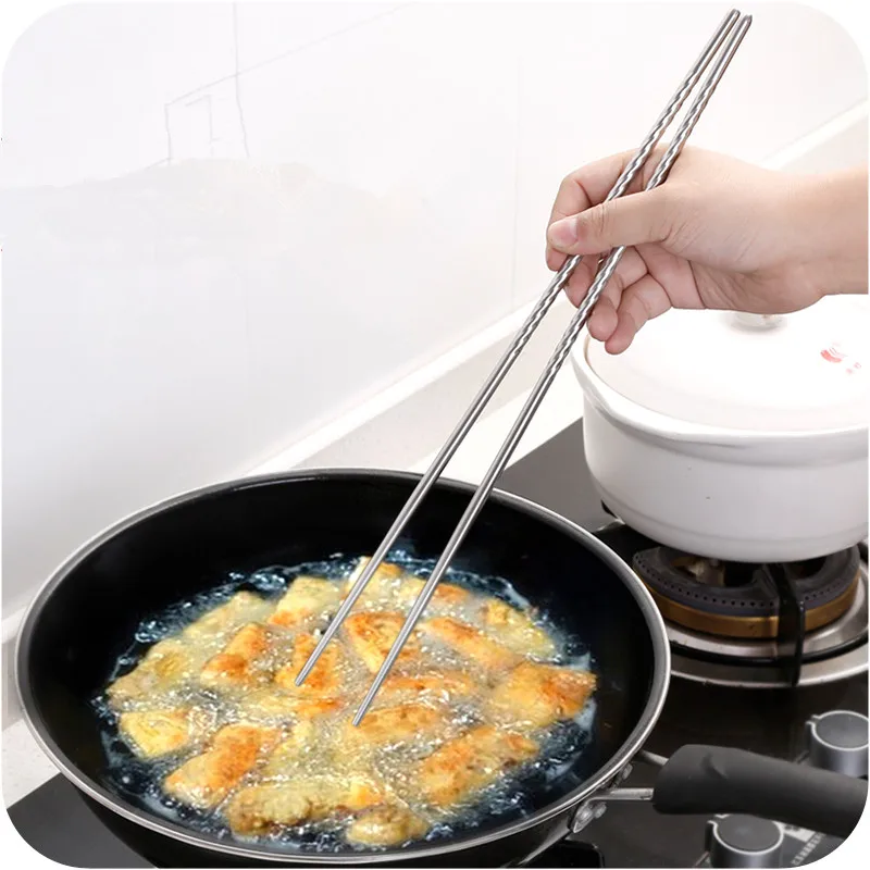 38cm Stainless Steel Chopsticks Household Anti-skid Prevent Mildew Longer Chopsticks Noodles Fried Helper Kitchen Tools Hot Sale
38cm Stainless Steel Chopsticks Household Anti-skid Prevent Mildew Longer Chopsticks Noodles Fried Helper Kitchen Tools Hot Sale