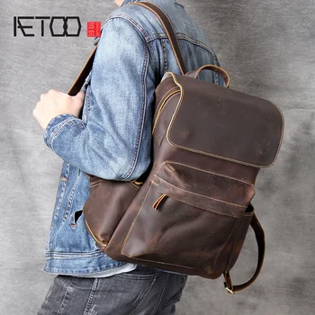 AETOO Classic head cowhide Double shoulder bag casual ride European and American retro Mad Horse Leather backpack
AETOO Classic head cowhide Double shoulder bag casual ride European and American retro Mad Horse Leather backpack