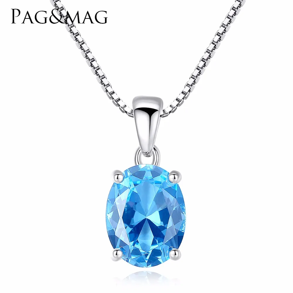 PAG&MAG Brand Oval Natural Paris Sky Blue Topaz 925 Sterling Silver Pendant Necklace For Women Wedding Party Fine Jewelry
PAG&MAG Brand Oval Natural Paris Sky Blue Topaz 925 Sterling Silver Pendant Necklace For Women Wedding Party Fine Jewelry