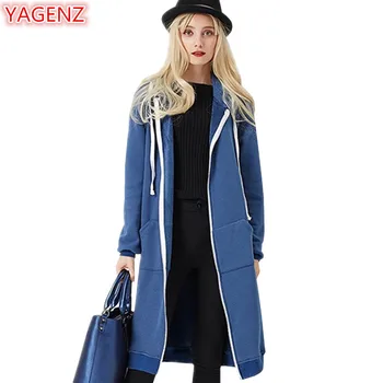 YAGENZ Women Hooded Coat New product Spring Autumn Coat Women Long section Fashion Large size Loose Pocket Womens Black Tops 650
YAGENZ Women Hooded Coat New product Spring Autumn Coat Women Long section Fashion Large size Loose Pocket Womens Black Tops 650