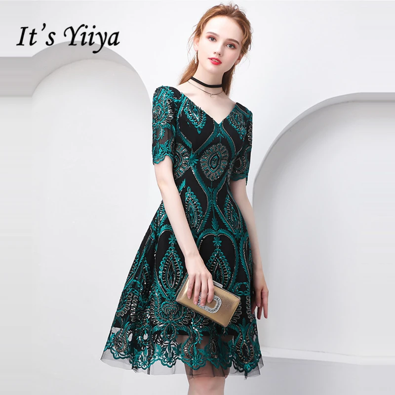 It's YiiYa Cocktail Dress Summer V-Neck Short Sleeve Bling Sequined Women Party Fashion Designer Short Cocktail Gowns LX1020
It's YiiYa Cocktail Dress Summer V-Neck Short Sleeve Bling Sequined Women Party Fashion Designer Short Cocktail Gowns LX1020