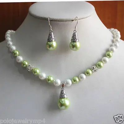 Jewelry 8mm White Green Shell Pearl Necklace Earring Pendant Set >^^1>18K gold plated watch Quartz stone CZ crystal
Jewelry 8mm White Green Shell Pearl Necklace Earring Pendant Set >^^1>18K gold plated watch Quartz stone CZ crystal