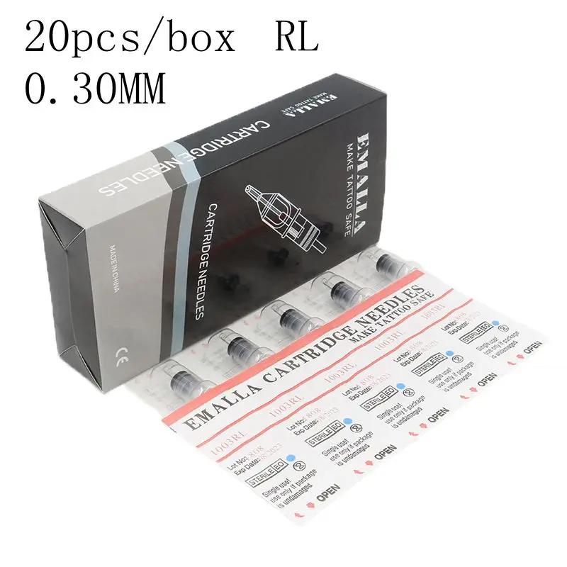 EMALLA 20pcs Tattoo Cartridge Needles 0.30MM with Membrane Round Liner Tattoo Needles For Tattoo Supplier Free Shipping
EMALLA 20pcs Tattoo Cartridge Needles 0.30MM with Membrane Round Liner Tattoo Needles For Tattoo Supplier Free Shipping