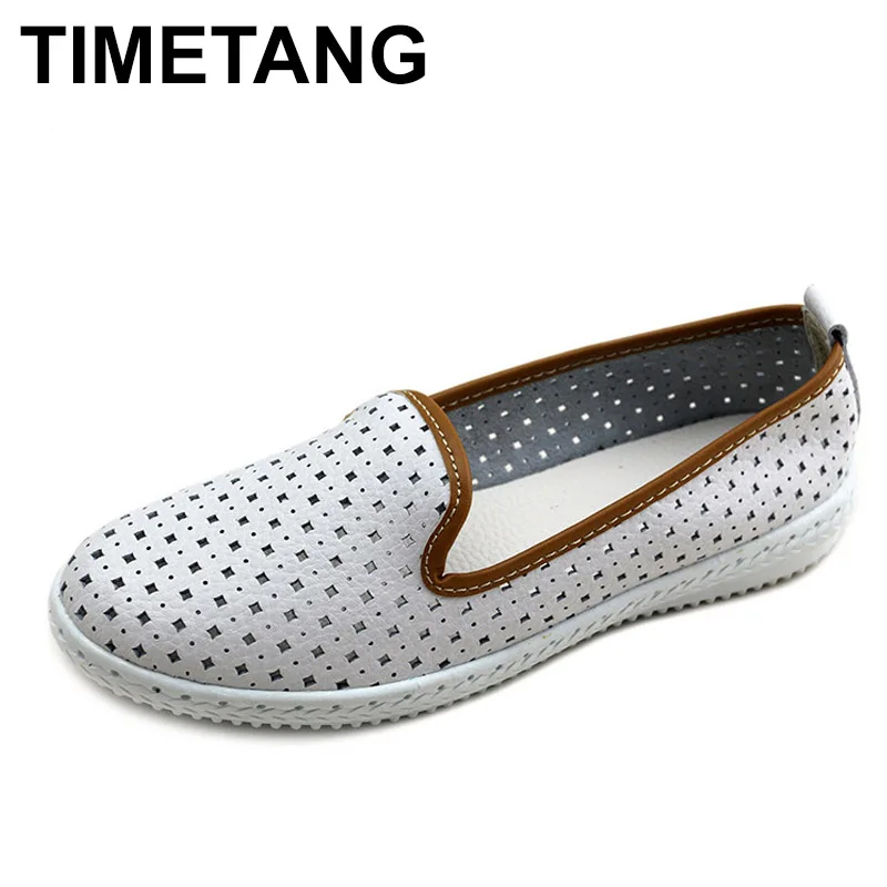 TIMETANG 2018 New Summer Shoes Woman Real Cow Leather Flats Women Shoes Slip On Women's Loafers Solid Cut-Outs Female Shoe
TIMETANG 2018 New Summer Shoes Woman Real Cow Leather Flats Women Shoes Slip On Women's Loafers Solid Cut-Outs Female Shoe